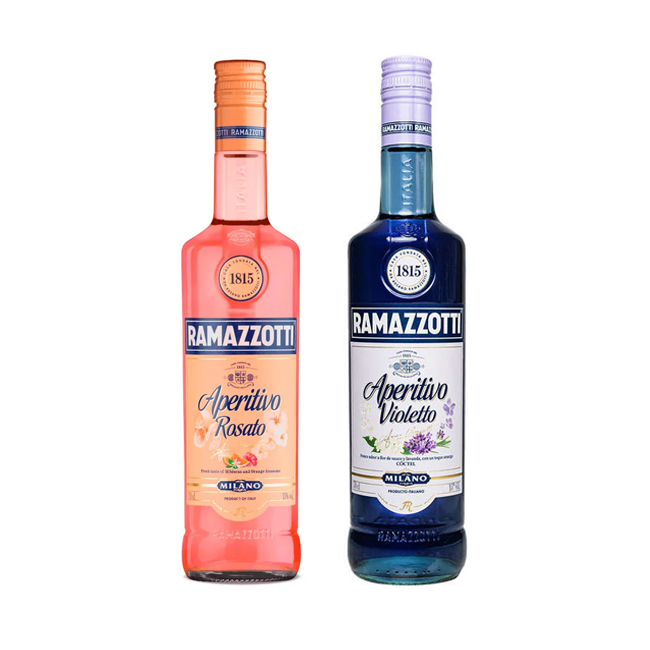 1 Ramazzotti Aperitivo Rosato 700cc + 1 Ramazzotti Aperitivo Violetto 700cc