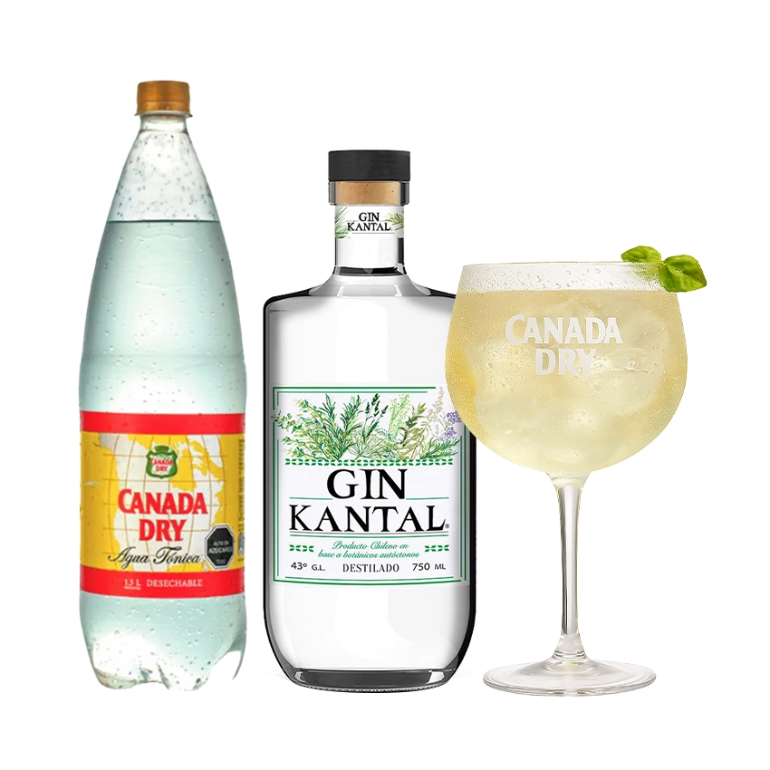 1 Gin Kantal 700cc + 1 Canada Dry Tónica 1.5L + 1 Copón Canada Dry