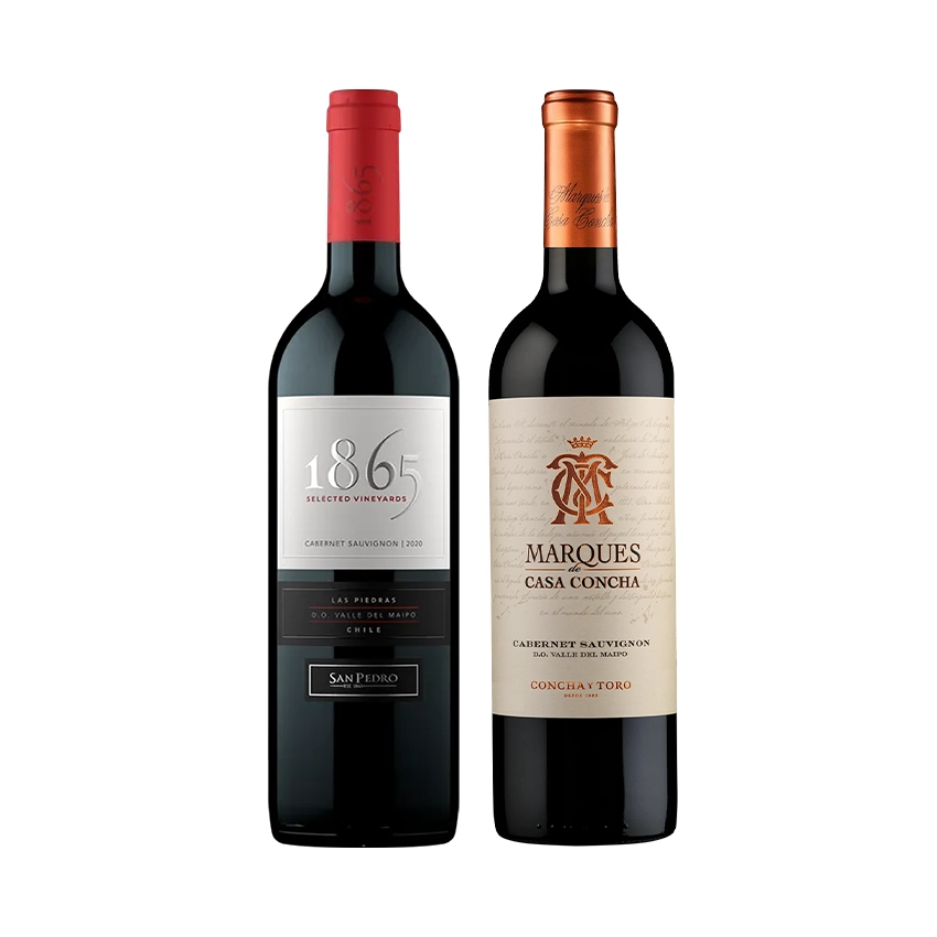 1 Vino Marques De Casa Concha Cabernet Sauvignon 750cc + 1 Vino 1865 Cabernet Sauvignon 750cc