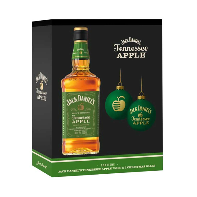 Pack Jack Daniel's Apple 750cc + 2 Esferas de Navidad