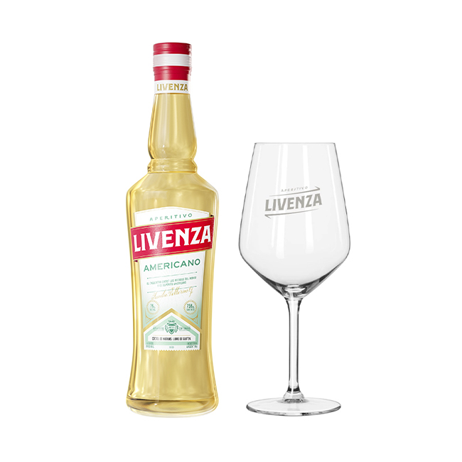 1 Licor Livenza Americano 14° 750cc + 1 Copa Livenza