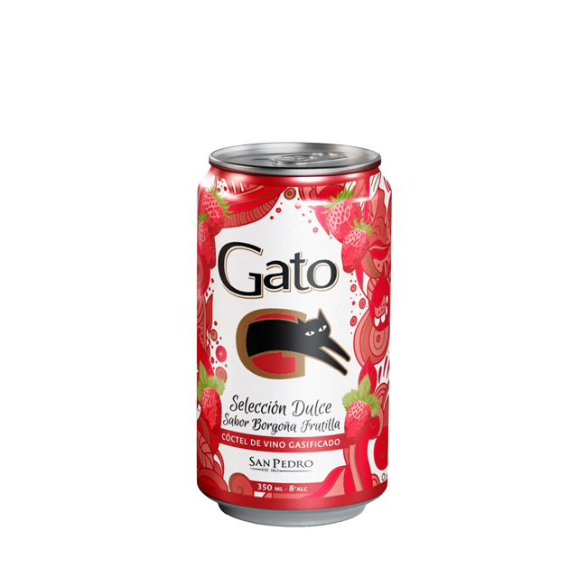 Cóctel de Vino Gato Dulce Borgoña Lata 350cc (24 unidades)