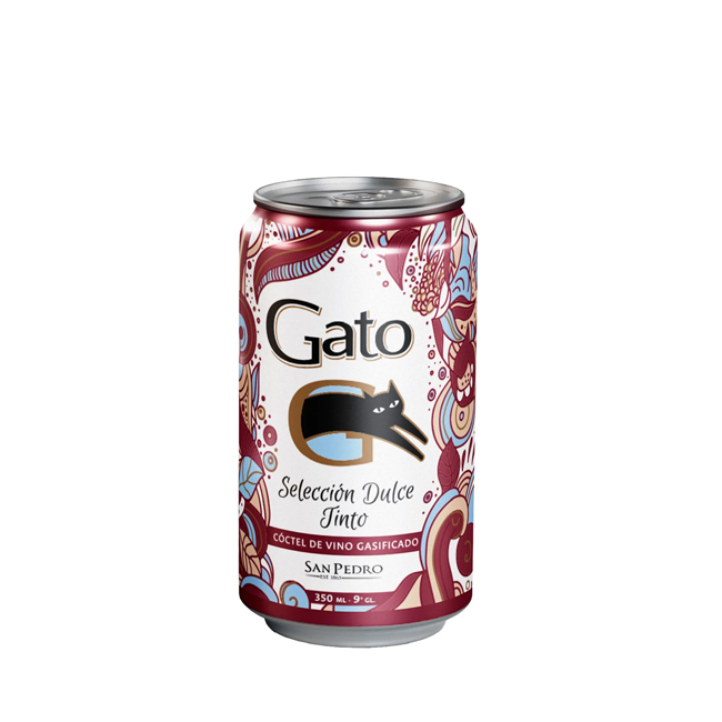 Cóctel de Vino Gato Dulce Tinto Lata 350cc (24 unidades)