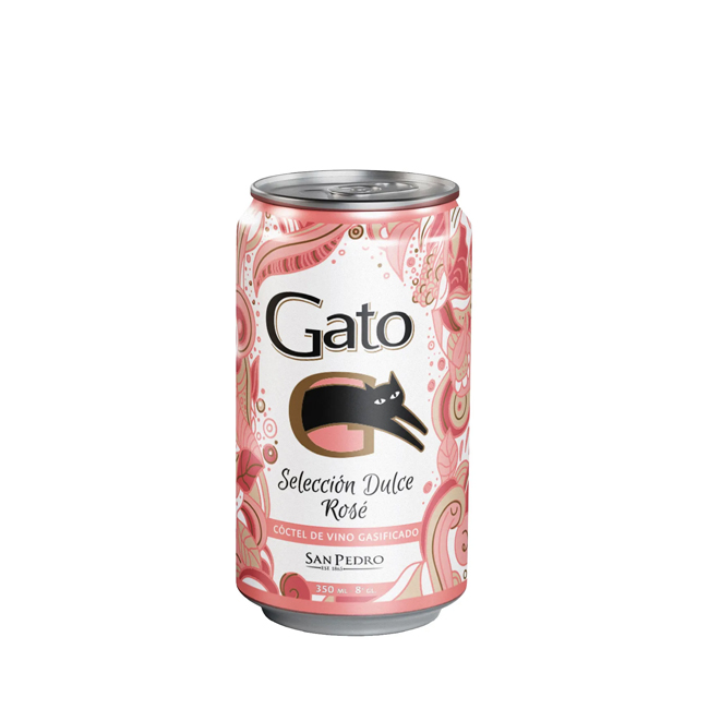 Cóctel de Vino Gato Dulce Rosé Lata 350cc (24 unidades)
