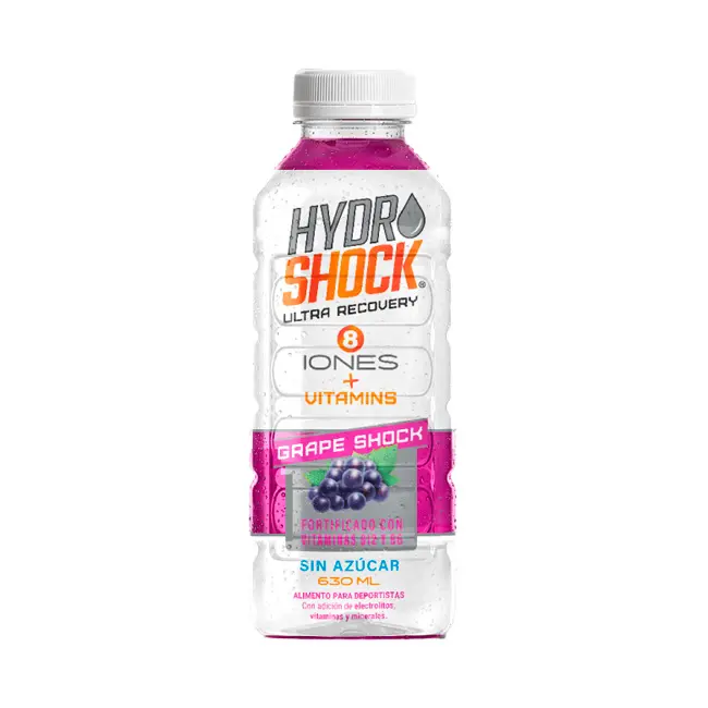 Bebida Isotónica HydroShock Grape Shock Zero 630cc (6 unidades)